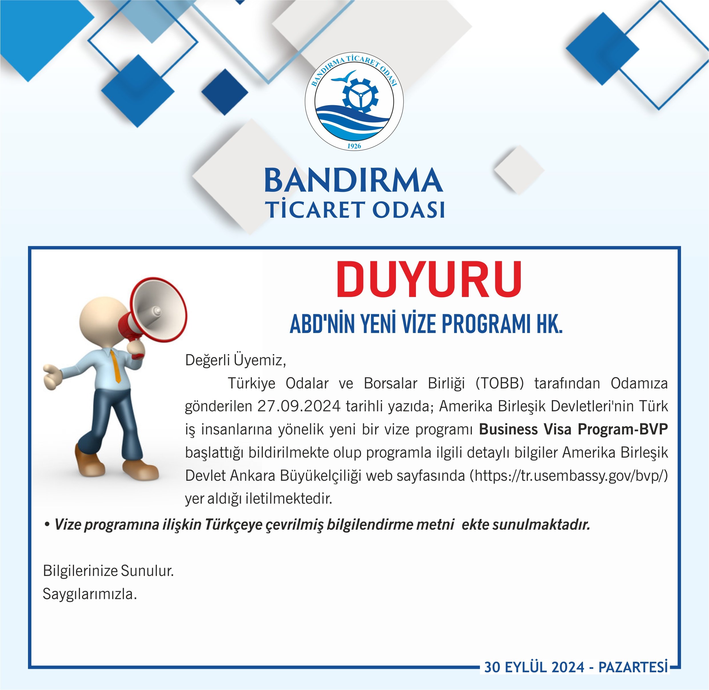 ABD&#039;NİN YENİ VİZE PROGRAMI HK.